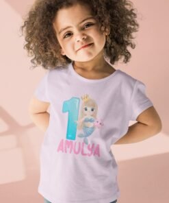 Kids Custom Birthday T-Shirts -Mermaid Theme T-Shirts