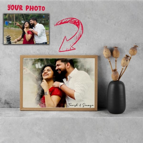 Alternative view of Couples Portrait Frames - Watercolor Portrait - Gifts for Him & Her - Personalised Home Decor