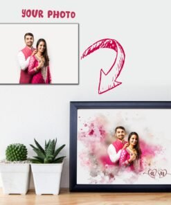 Alternative view of Couples Portrait Frames - Watercolor Portrait - Gifts for Him & Her - Personalised Home Decor