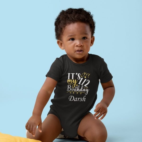 Personalized Half Birthday Baby Rompers