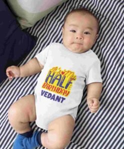 Personalized Half Birthday Baby Rompers