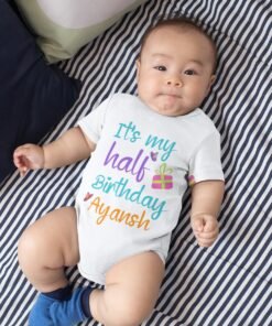 Personalized Half-Birthday Baby Romper