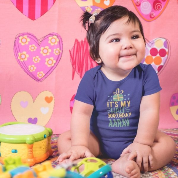 Personalized Half Birthday Baby Rompers