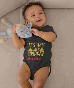 Personalized Half Birthday Baby Rompers