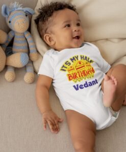 Personalized Half Birthday Baby Rompers