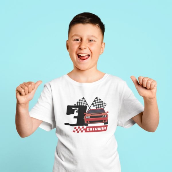 Kids Custom Birthday T-Shirts -Car Theme T-Shirts
