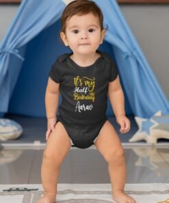 Personalized Half Birthday Baby Rompers