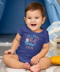 Personalized Half Birthday Baby Rompers