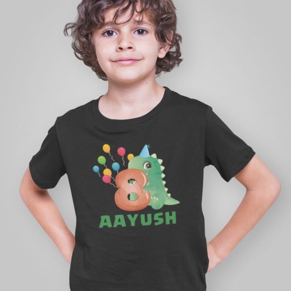 Kids Custom Birthday T-Shirts -Dinosaur Theme T-Shirts