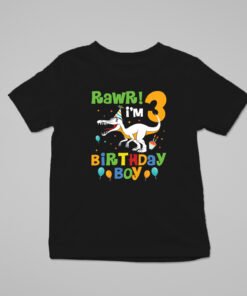 Kids Custom Birthday T-Shirts -Dinosaur Theme T-Shirts