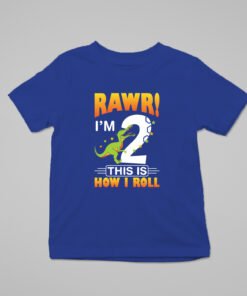 Kids Custom Birthday T-Shirts -Dinosaur Theme T-Shirts
