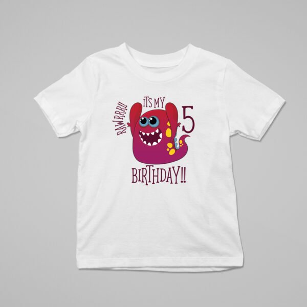 Kids Custom Birthday T-Shirts -Dinosaur Theme T-Shirts