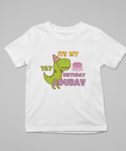 Kids Custom Birthday T-Shirts -Dinosaur Theme T-Shirts