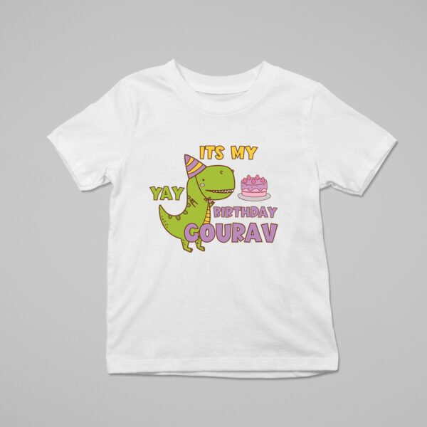 Kids Custom Birthday T-Shirts -Dinosaur Theme T-Shirts