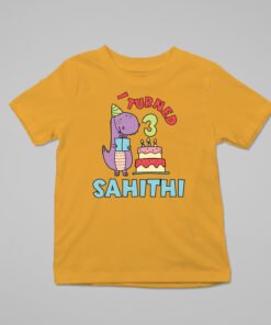 Kids Custom Birthday T-Shirts -Dinosaur Theme T-Shirts