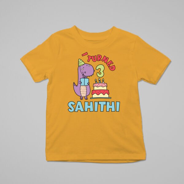 Kids Custom Birthday T-Shirts -Dinosaur Theme T-Shirts