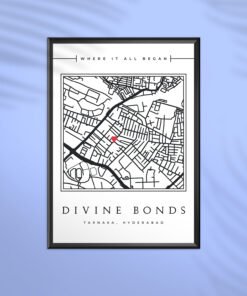 Couples Custom Map Art - Couples Gifts - Anniversary Gifts for Him & Her - Personalised Home Decor