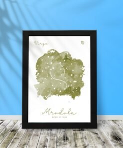 Alternative view of Personalised Aesthetic Zodiac Signs Wall Frames - FIRST YEAR BIRTHDAY GIFTS FOR BABY BOY OR BABY GIRL, BABY NURSERY WALL ART FRAMES