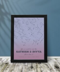 Couples Personalised Star Map Frames - Anniversary Gifts for Him & Her - Personalised Home Decor