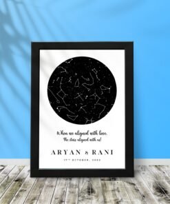 Couples Personalised Star Map Frames - Anniversary Gifts for Him & Her - Personalised Home Decor