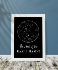 Couples Personalised Star Map Frames - Anniversary Gifts for Him & Her - Personalised Home Decor