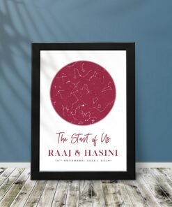 Couples Personalised Star Map Frames - Anniversary Gifts for Him & Her - Personalised Home Decor