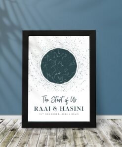 Couples Personalised Star Map Frames - Anniversary Gifts for Him & Her - Personalised Home Decor