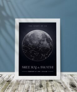 Couples Personalised Star Map Frames - Anniversary Gifts for Him & Her - Personalised Home Decor