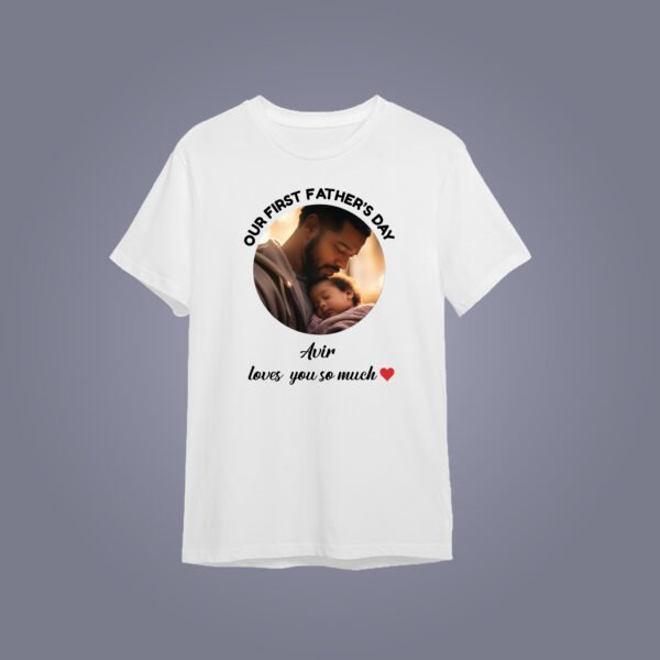 Alternative view of Fathers Day Matching T-Shirts For Dad And Baby Photo Printing  – Fathers Day Gifts