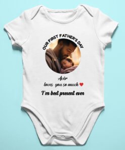 Fathers Day Matching T-Shirts For Dad And Baby Photo Printing  – Fathers Day Gifts