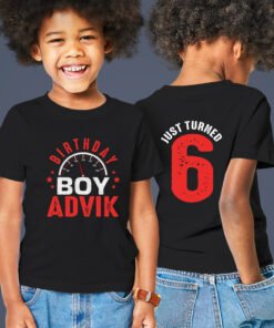 Kids Custom Birthday T-Shirts -Front + Back Theme
