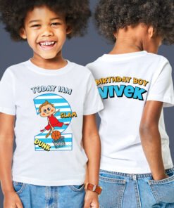 Personalized Kids Birthday T-Shirt with Front & Back Print