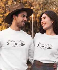 Personalized Couple Sweatshirts for Pre-Wedding Photoshoots & Anniversary