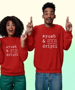 Personalized Couple Sweatshirts for Pre-Wedding Photoshoots & Anniversary