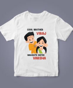 Personalized Rakhi T-Shirts for Kids - Celebrate Sibling Love with Custom Names