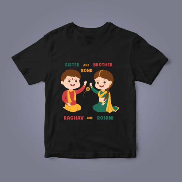 Personalized Rakhi T-Shirts for Kids - Celebrate Sibling Love with Custom Names