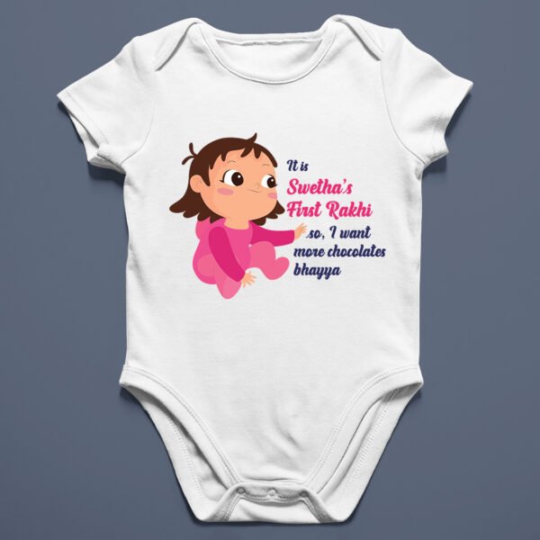 Personalized Baby Rakhi Rompers/T-shirts - Rakhi Gifts for Baby