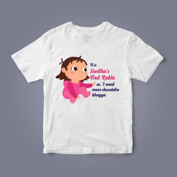 Personalized Rakhi T-Shirts for Kids - Celebrate Sibling Love with Custom Names