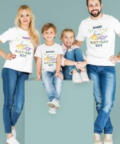 Kids Birthday Family T-Shirts - Dinosaur Theme