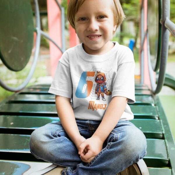 Kids Custom Birthday T-Shirts -Super Hero Theme T-Shirts