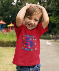 Kids Custom Birthday T-Shirts -Super Hero Theme T-Shirts