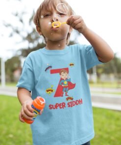 Kids Custom Birthday T-Shirts -Super Hero Theme T-Shirts