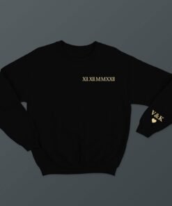 Personalized Couple Sweatshirts Sleeve & pocket printing for Pre-Wedding Photoshoots & Anniversary