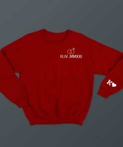 Personalized Couple Sweatshirts Sleeve & pocket printing for Pre-Wedding Photoshoots & Anniversary