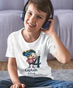 Kids Custom Birthday T-Shirts -Pirate Theme T-Shirts