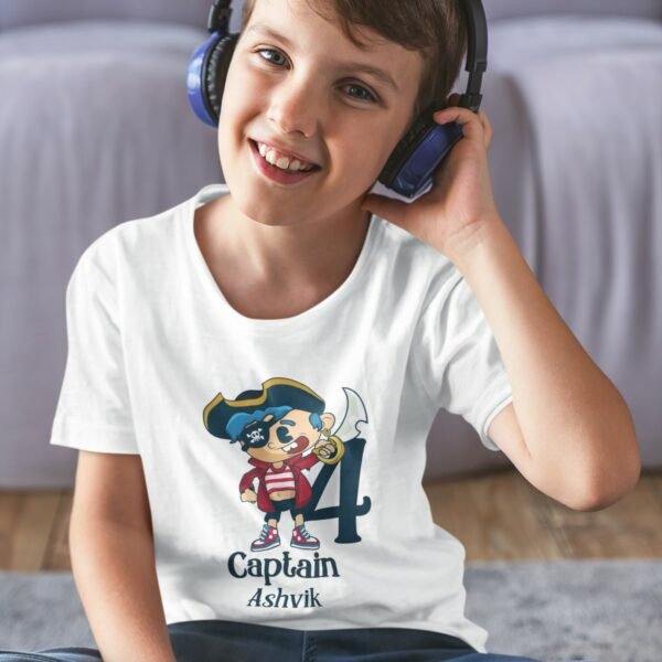Kids Custom Birthday T-Shirts -Pirate Theme T-Shirts