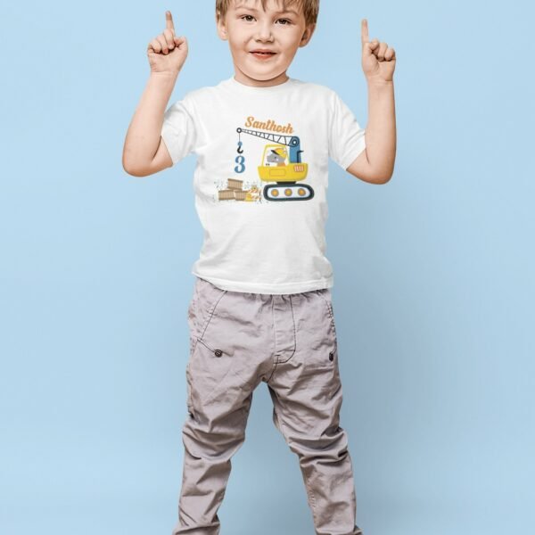 Personalized kids Construction Theme Printed T-shirts