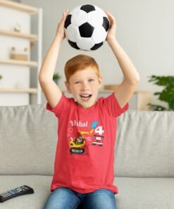 Personalized kids Construction Theme Printed T-shirts