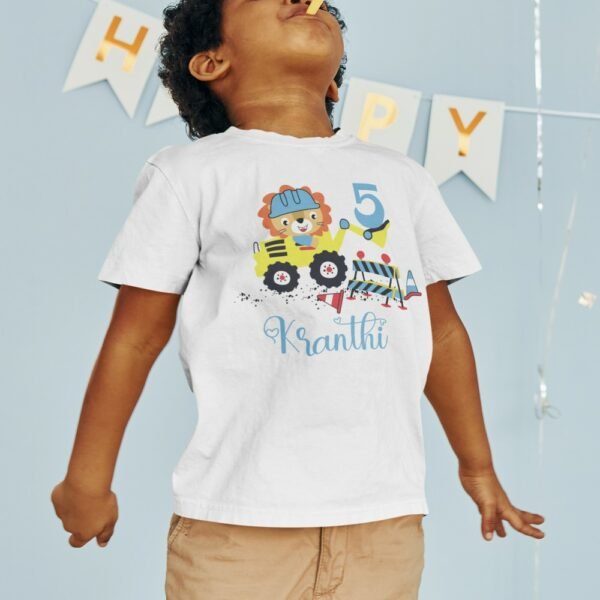 Personalized kids Construction Theme Printed T-shirts