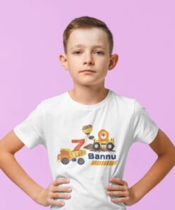 Personalized kids Construction Theme Printed T-shirts